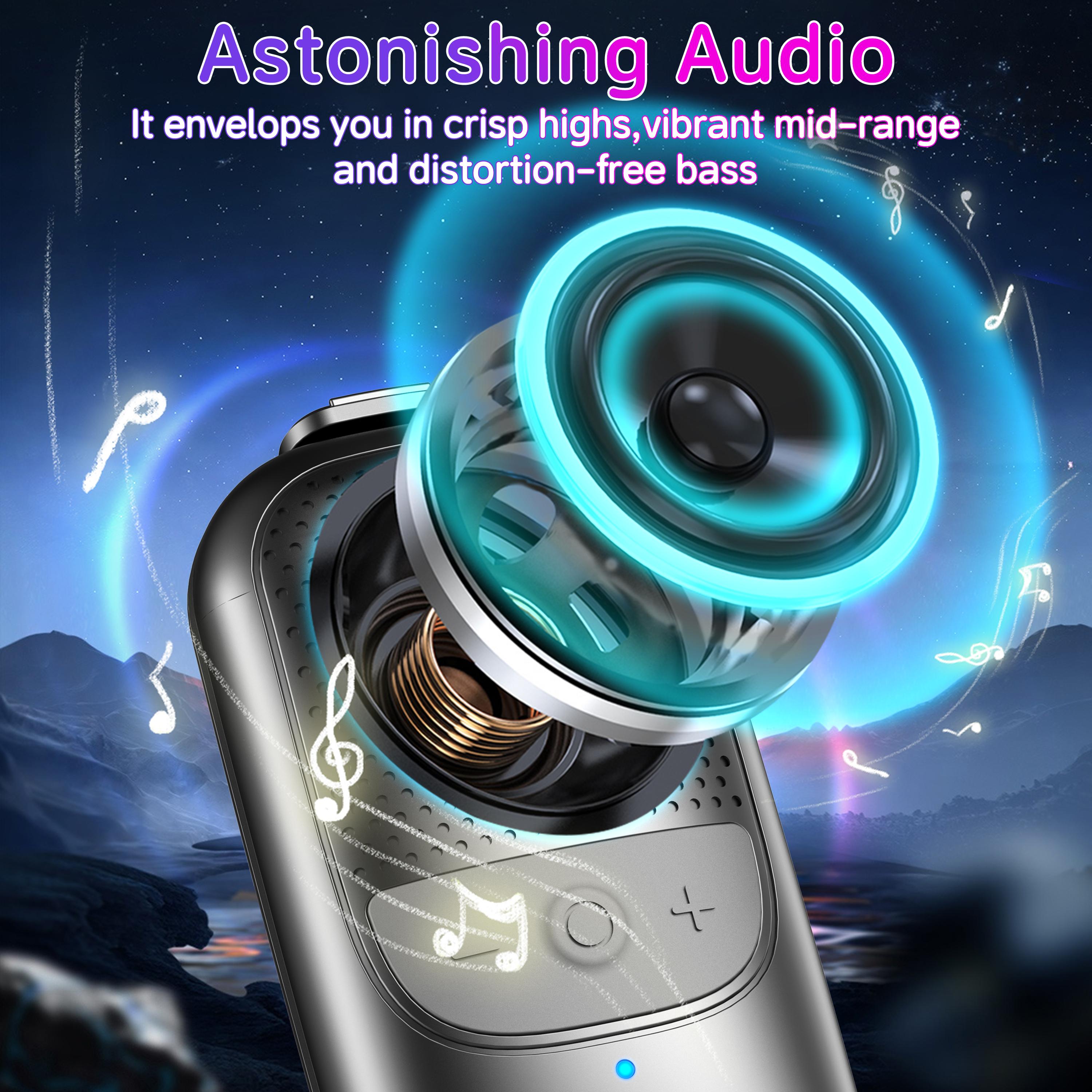 Waterproof Clip-On Bluetooth Speaker – 10H Playtime, Wireless Hands-Free Calls & Music for Work, Hiking, Running, Outdoors