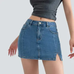 FireSwan 2026 Women's High Waisted Denim Skirts With Pockets Womenswear Greenish #TikTokShopSpringGlowUp Sleeveless