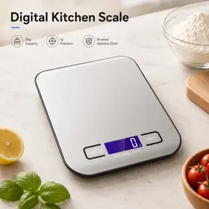 Ultrean Food Scale, Digital Kitchen Scale for Baking Cooking and Meal Prep, 6 Units with Tare Function, 11lb (Batteries Included)