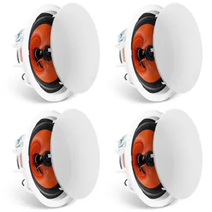 VEVOR 4 PCs 8 Inch in Ceiling Speakers,  100-Watts, Flush Mount Ceiling & in-Wall Speakers System with 8ΩImpedance 89dB Sensitivity, for Home Kitchen Living Room Bedroom or Covered Outdoor Porches