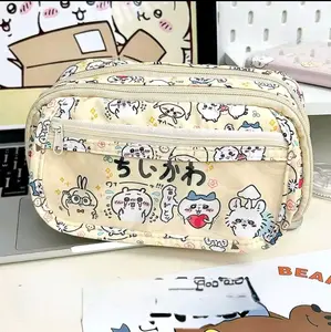 Chiikawa Pen Case Pouch | Cute Zipper Pencil Bag | Kawaii Large Capacity Stationery Organizer  | Japanese Cartoon Character Gift