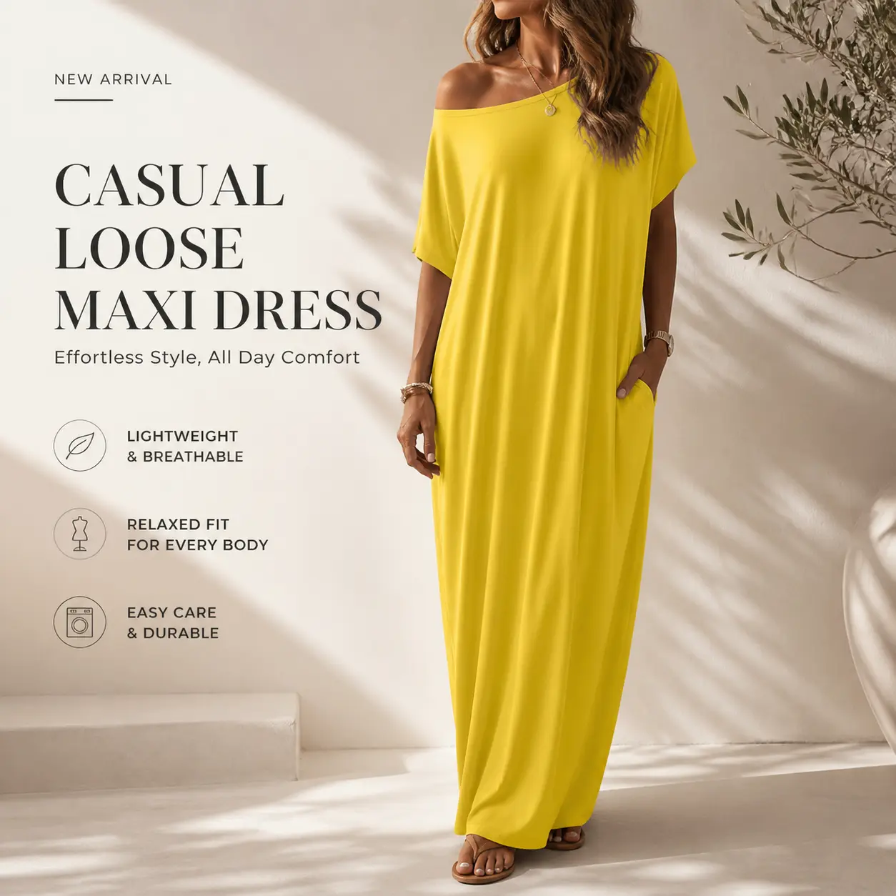 Women's Off Shoulder Maxi Dress, Short Sleeve Loose Fit Long Dress with Pockets, Soft Breathable Casual Summer Dress for Everyday summerwins red dress