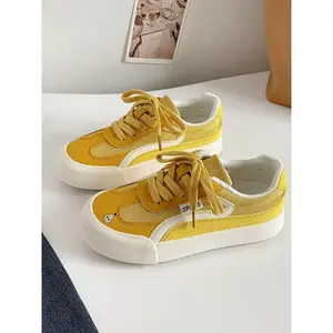 VibeSteps Korean Style Women's Training Shoes, Casual Lace-Up Sneakers for Spring & Fall, Trendy Sports Footwear for Daily Wear, Casual Athletic Footwear