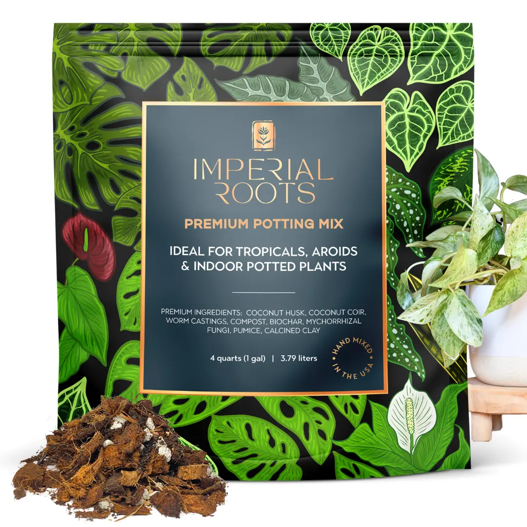 Imperial Roots Premium Chunky Potting Mix for Healthy Houseplant Roots | Peat Free & Soilless | 4 qts | Hand Mixed in the USA | Well Draining soil mix