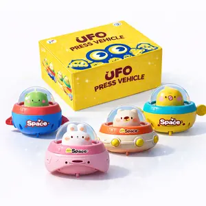 Press & Go Animal UFO Toy Cars for Toddlers 1-3, Friction Power Push Cars, Baby Racing Toys for 6/12/18 Months, Birthday Gifts for Boys & Girls, Play
