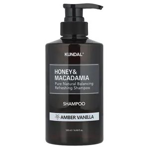 Kundal Honey & Macadamia, Shampoo, Amber Vanilla, 16.9 fl oz (500 ml)