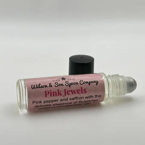 10ml Travel Size Revitalizing Body Oil Roll-On Bottle - Pink Jewel Aroma, Pepper-Bergamot Blend, Floral-Infused Almond Oil for Adults' On-the-Go Personal Care & Massage