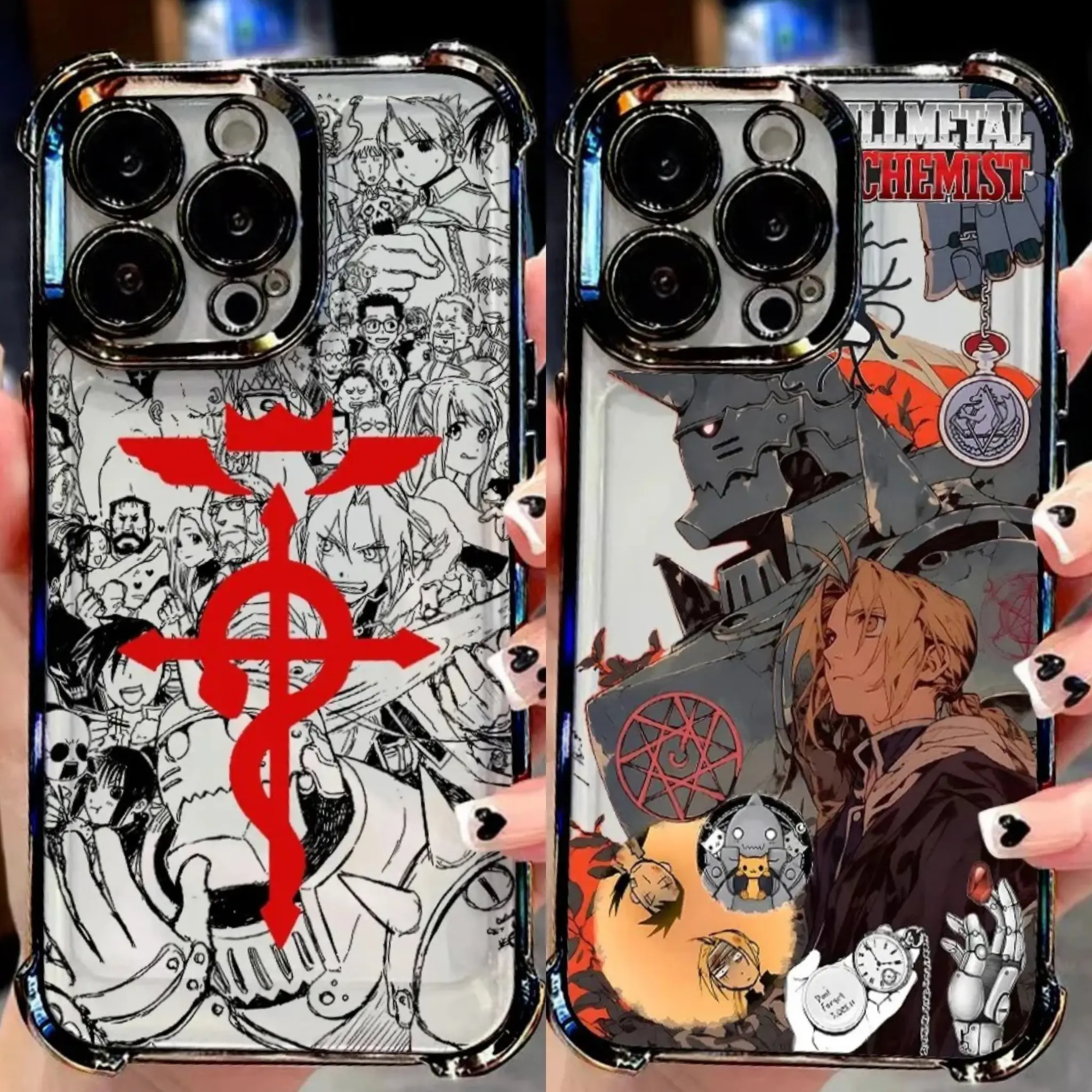 Hot Anime Fullmetal Alchemist Plating Phone Case For iPhone 17 16 15 14 13 12 11 Mini Pro Max Air X XR XSMAX & Samsung Galaxy S26 S25 S24 S23 S22 S21 FE Ultra Plus Anti Fall soft tpu full shockproof protective cover bag Back Cover, Accessories, Smartphone