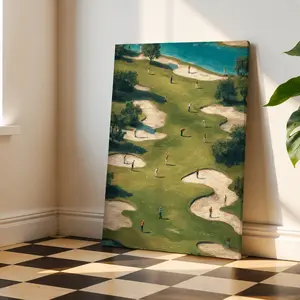 Wall Art,Poster, Minimalist Golf Art Print, Miniature Golfer Canvas Painting, Unique and Creative Wall Decoration, the Perfect Decorative Gift for the Living Room and Bedroom