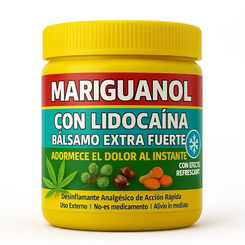 Mariguanol Extra Strength y Lidocaina  Balm 125g Fast Acting Muscle Joint Relief Uso Externo for Pain Relief Uso Externo para Dolor with arnica cream with lidocaine