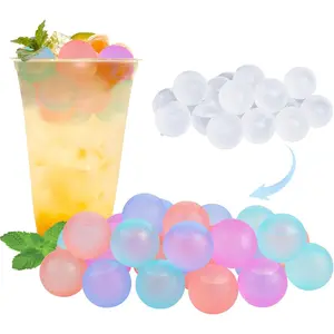 100 Pack Color-changing Reusable Ice Cubes for Drinks, Colorful Round BPA Free Plastic Ice Cubes No Diluting, Refreezable for Coffee Wine Whiskey Cocktails