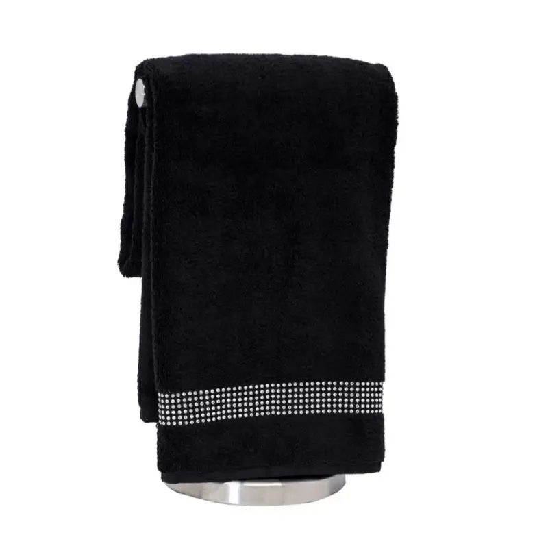 Luxury Rhinestone Bath Towel Soft Absorbent Hotel Quality Decor Towel with Glass Rhinestones for Bathroom Decor
