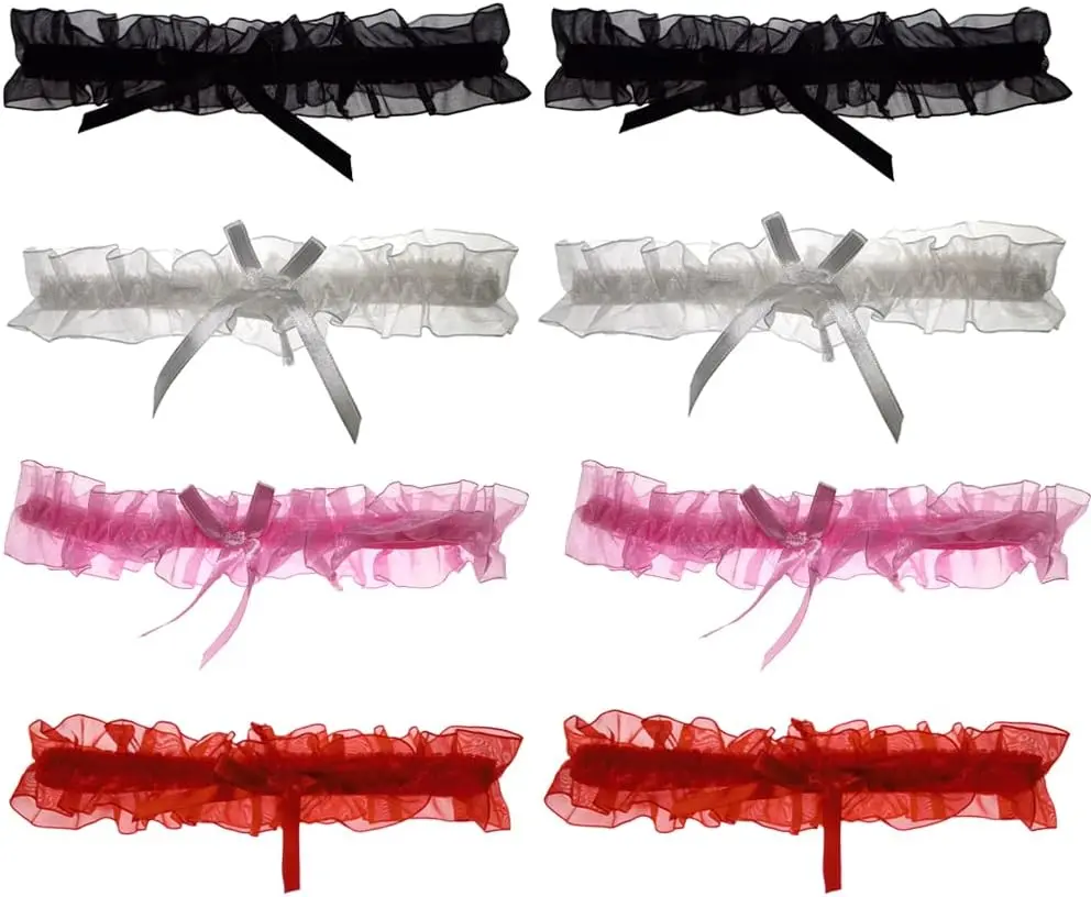 Lace Wedding Garter Bridal Lace Floral Bowknot Garter Ribbon Belt Leg Ring for Women Girls Favor