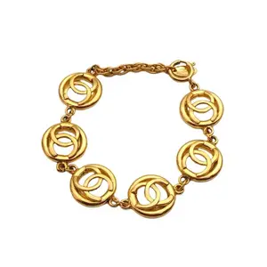 Pre-owned 【DIZ】CHANEL Vintage double C logo bracelet AlloyP206639209