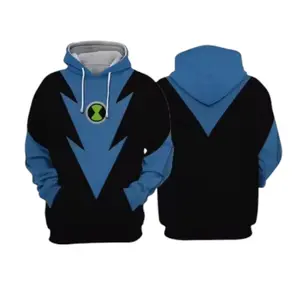 Popular Ben 00 Omnitrix Role-playing Hoodie 3D Ben Tennyson Printed Anime Cartoon Hoodie Summer Men's and Women's Sportswear