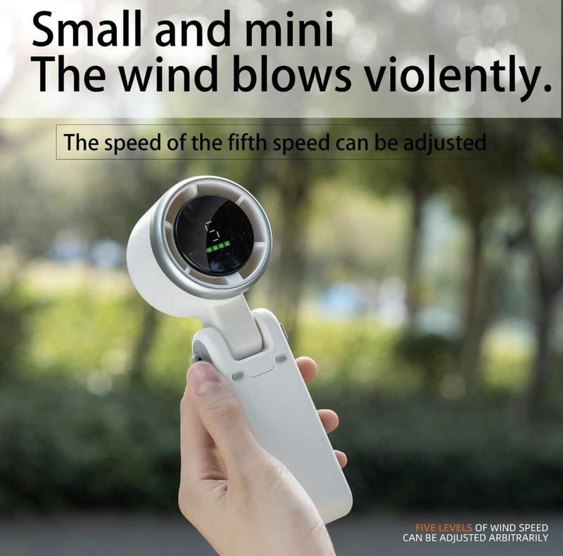 Portable Handheld Turbo Fan, 5 Gear Wind,4000mAh Battery Operated, Up to 10 Working Hours, 3 IN 1 Hand Fan Rechargeable with Air Turbo Tech Cooling Fan for Outdoor Activities, Travel, Working, Summer Selected Products