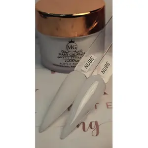 NUBE Acrylic Nail Powder Translucid White Color with Superior Adhesion, Excellent Pigmentation, and Flawless Finish for Beginners and Advance Nail Artists