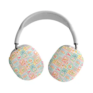 Coquette Summer Stamp AirPods Max Case, Cute Pastel Travel Pattern Ear Cup Skins, European Summer Vacation Protective Headphone Cover, Coastal Gift for Her Him