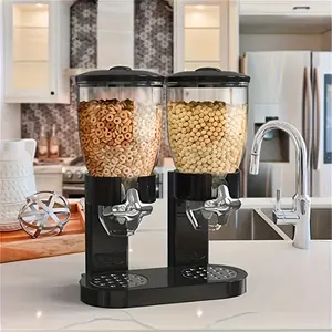 2-Compartment Cereal Dispenser, Spill-Proof, Easy Clean, Kitchen Organizer, Kitchen Accessories for Breakfast & After-School Snacks