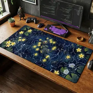 [3 Samples] Umbreonn Watercolor Starry Night Playmat Desk Mat Anime Mousepad Game Pad, Moonlight Mouse Pad