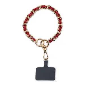 Ella Red Wristlet - Elegant Italian Design with Single-Chain and Vegan Leather for Hands-Free Convenience