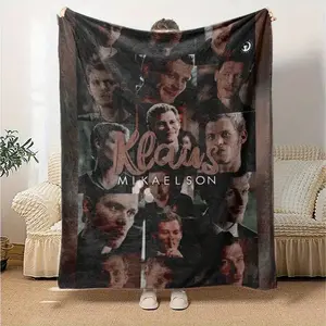Klaus Mikkelsen themed printed flannel blanket, universal for all seasons, suitable for sofa, bed, travel and bedroom, modern style blanket plushthin quilt holiday gift Intense Nacho Printed Flannel Blanket