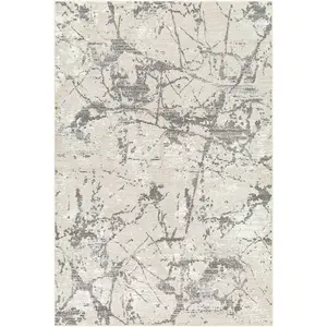 Ianto Gray Marble Washable Area Rug