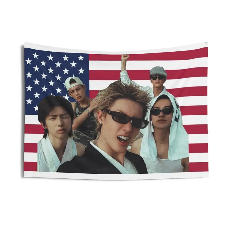 Kpop Digital Print Polyester Wall Flag Tapestry - 5 Sizes (30"x40" to 60"x90") - Wrinkle-Resistant Synthetic Home Room Decor Wall Hanging Art - Gift for Kpop Fans