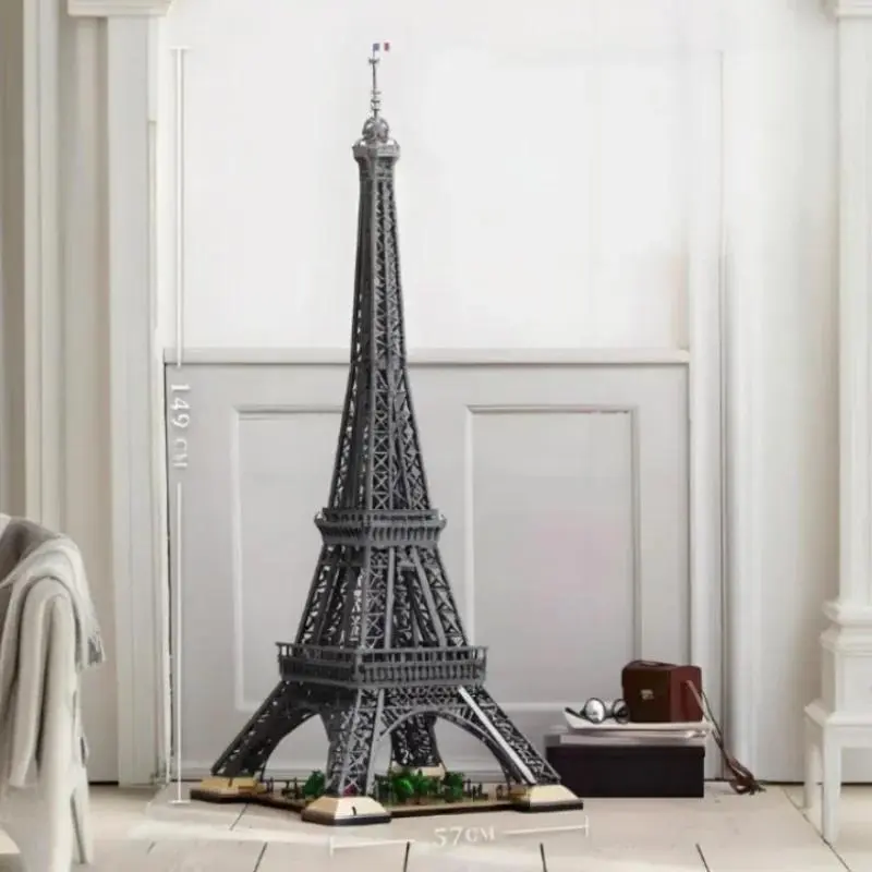 10001pcs 1.5M Eiffel Tower Building Blocks Set, with Numbered Parts Bags, Large Landmark Architecture Construction Model, DIY Puzzle Brick Display Model for Adults, Birthday and Holiday Gift