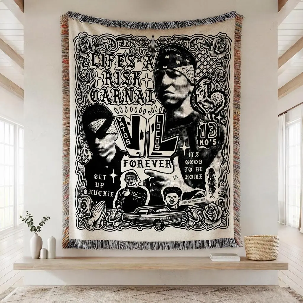 Retro 90s Blood in Blood Out Datos Locos Forever Blanket, Chicano Graphic Blanket, Vintage Movie Fan Gift