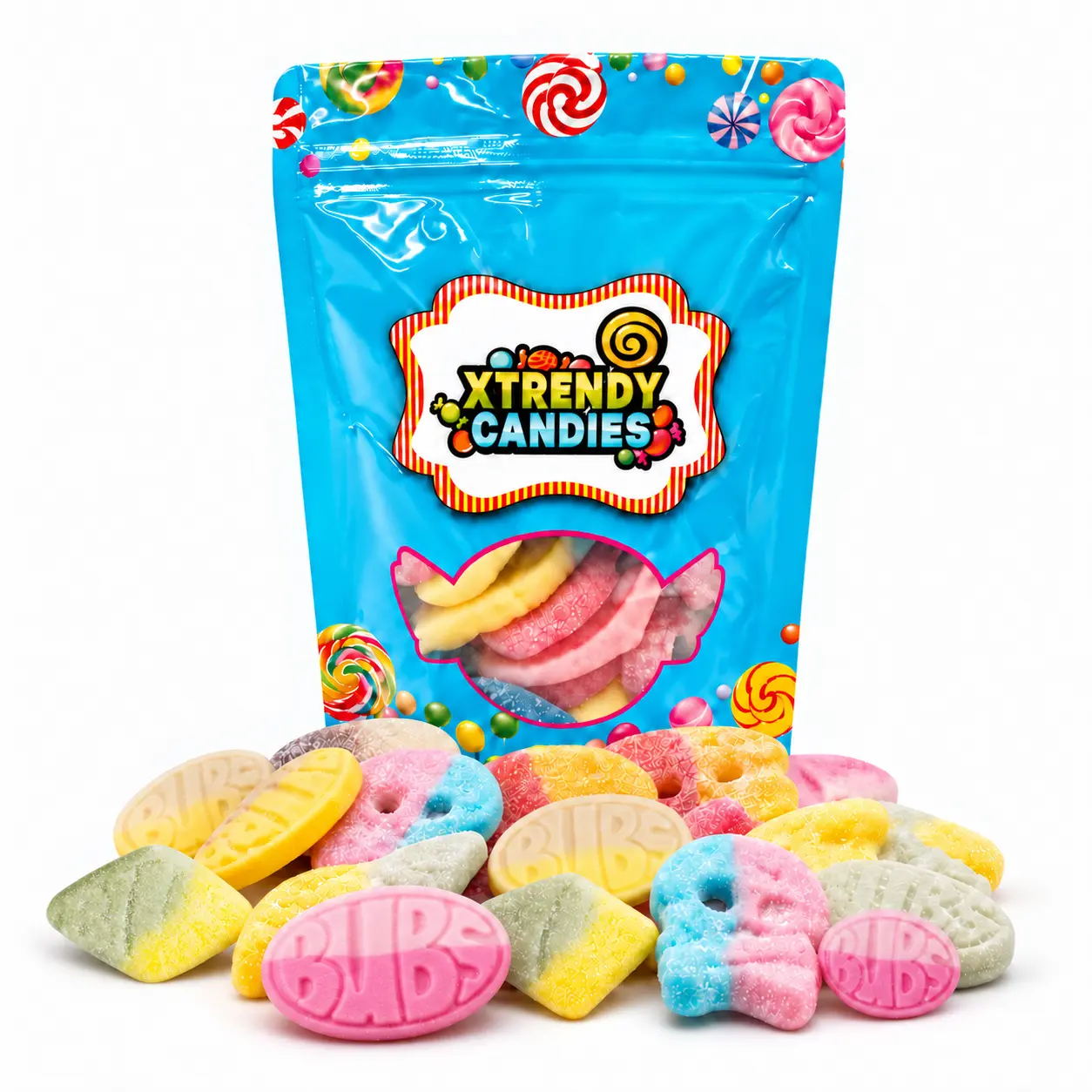 Bubs Swedish Candy Sweet/Sour Mix 1/2 lb Chewy Gummy Snack Bonbon Halloween Candy