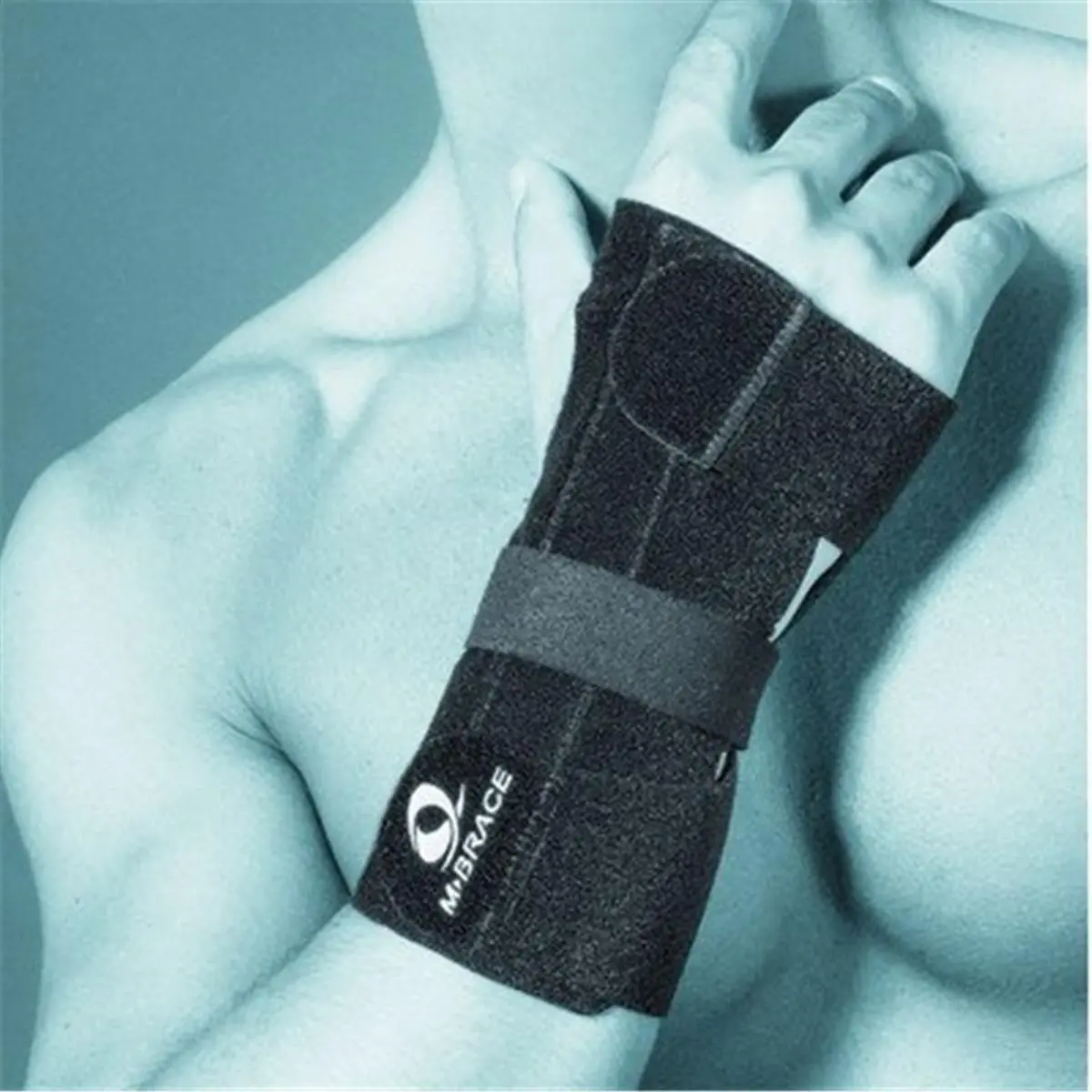 M BRACE Nylon Support Splint with Moldable Aluminum Frame - Protective Device with Removable Stays for Injury Recovery Sports Support, Right or Left Fit, Tie, Wrist Support