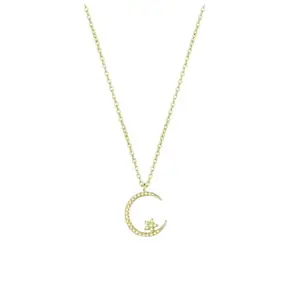 Hot Selling Star Moon Necklace for Women, Super Sparkling Full Diamond Zircon Choker, Fashion Jewelry Accessory