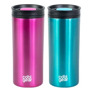 COOL GEAR 2-pack 16 oz Amelia Coffee Travel Mug with Spill Resistant Slider Lid