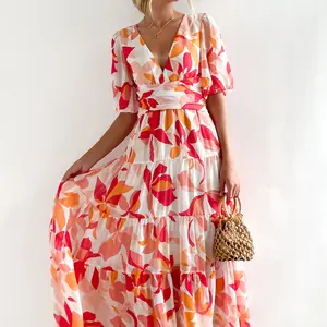Floral V-neck Maxi Dress