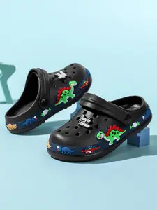 Dinosaur Pattern Hole Shoes, Unisex Anti-Slip Comfortable Footwear, Ideal for Kids Daily Wear, Stylish and Practical Design