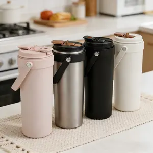 1 pc 24/29/30oz Ceramic Lined Stainless Steel Tumbler, Vacuum Insulated Cup, Double Wall Design, Keeps Drinks Hot and Cold for Hours, Pure Taste Without Odor Transfer, Ideal for Coffee, Office, Travel and Daily Use, Thermos Cup