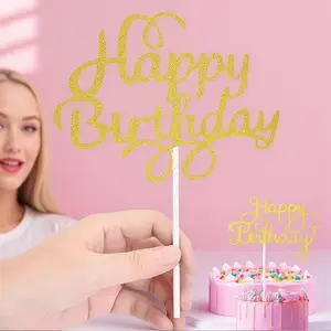 Metallic Sequin Cake Toppers Set - DIY Dessert Table Decor Picks, Oxidation-Resistant & Durable for Birthday Parties, Weddings, Festivals - Photo Prop Baking Decor Accessories