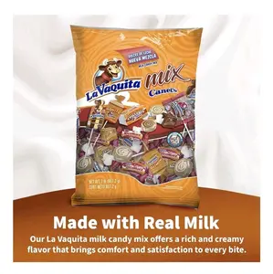 La Vaquita Mix Milk Candy Assortment 2LB Mexican Candy Dulce De Leche Sweet Chewy Lollipop Caramel Sugar Dulces Mexicanos Traditional Snack Soft Bonbon Variety