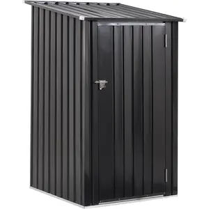 Hdmw Outdoor Storage Shed, 3 x 3 FT Metal Steel Garden Shed with Single Lockable Door, Small Shed Outdoor Steel Utility Tool Shed for Backyard Patio Garden Lawn
