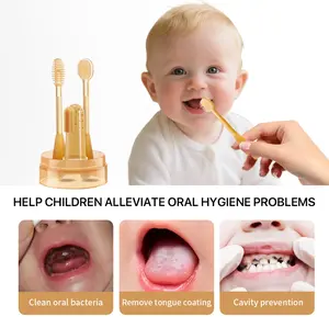 ThoLune Baby mouth clenaning kit, 3-in-1 Silicone Oral Care for Newborn & Infant (0-18 Months),Newborn Toothbrush,Baby Mouth Cleaner,Toothbrush Fluoride Free Toothpaste Toothpaste Alternative,TikTokShopBlackFriday