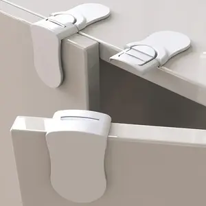 4pcs Youngsters Safety Cabinet Locks, Easy No-Drill Installation, Strong Adhesive, Phthalate-Free ABS Plastic, Matte Finish - Perfect for Drawers, Cabinets & Fridges, Ideal Festival Gift