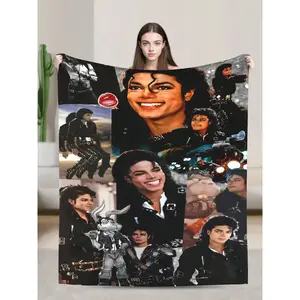 The personalized Michael Merch Jackson wool blanket is suitable for sofas, beds, living rooms, travel, offices, shawls, nap mats, air conditioning blankets, bed sheets, camping, ideal gifts, and daily gifts.