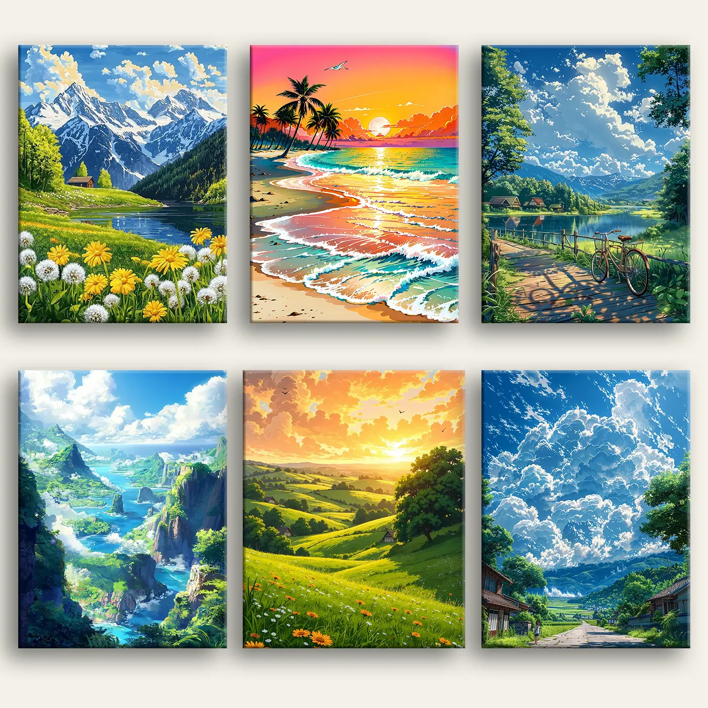 Natural Scenery DIY Paint By Numbers Kit Framed & Unframed Easy Painting for All Ages Gift Box with Brushes Craft 16x20 Canvas Art, Crafting Fun
