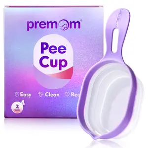 Premom Pee Cup:  Reusable & Collapsible Urine Cups for Easy to Use & Clean