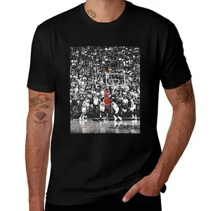SummitRush Michael Jordan Signature Moment Graphic Tee Classic Crew-Neck Short-Sleeve Jet Black 100% Cotton Unisex Casual Regular Fit Men's Basketball Shirt t-shirt
