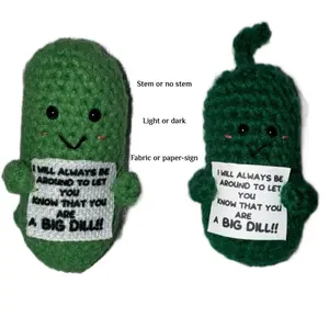 Crocheted Emotional Support Pickle amigurimi