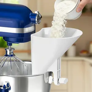Flour Funnel for KitchenAid Stand Mixers, Wide Mouth Pouring Chute Attachment, Fits Glass Ceramic Stainless Steel Bowls, 2026 Mother Day Baking Gift for Mom Grandma Women, Dishwasher Safe