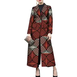 African Longline Plaid Jacket
