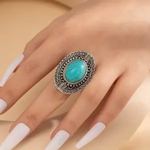 Cowboy Hat Shaped Ring For Men And Women Encrusted Turquoise Ring Men's Casual Jewelry Casual Ring Gift